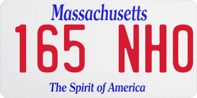 MA license plate 165NH0
