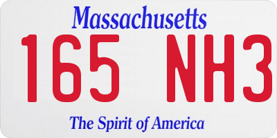 MA license plate 165NH3