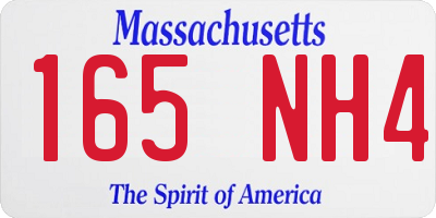 MA license plate 165NH4