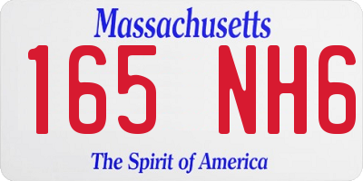 MA license plate 165NH6