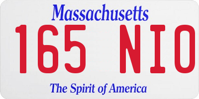 MA license plate 165NI0