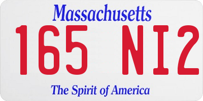 MA license plate 165NI2