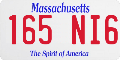 MA license plate 165NI6