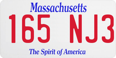 MA license plate 165NJ3