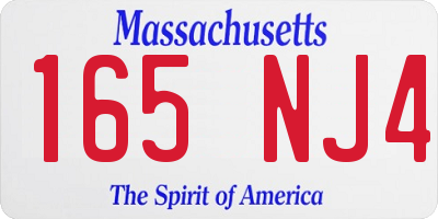 MA license plate 165NJ4