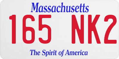 MA license plate 165NK2