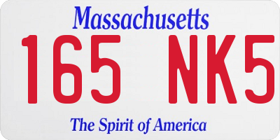 MA license plate 165NK5