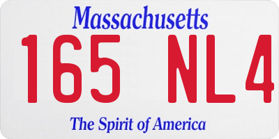 MA license plate 165NL4