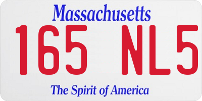 MA license plate 165NL5