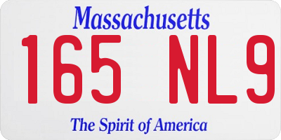 MA license plate 165NL9