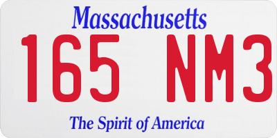 MA license plate 165NM3