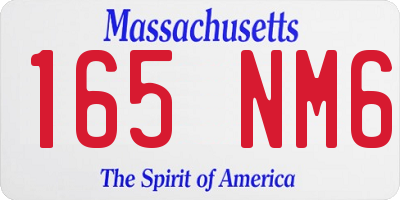 MA license plate 165NM6