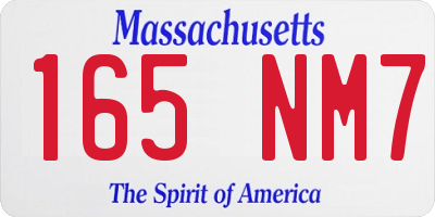 MA license plate 165NM7
