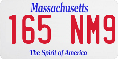MA license plate 165NM9