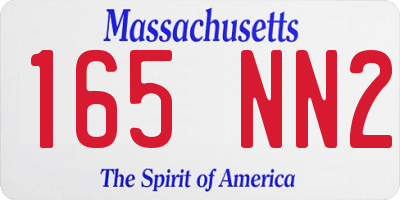 MA license plate 165NN2