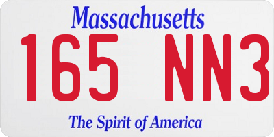 MA license plate 165NN3