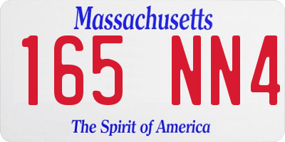 MA license plate 165NN4