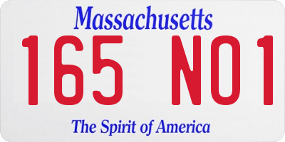 MA license plate 165NO1