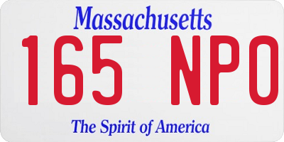 MA license plate 165NP0