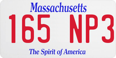 MA license plate 165NP3