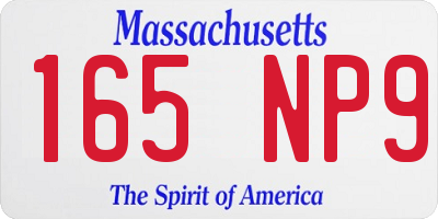 MA license plate 165NP9