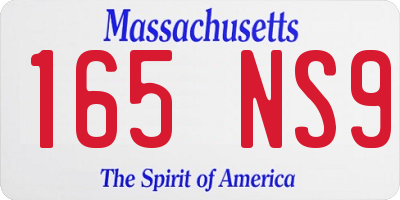 MA license plate 165NS9