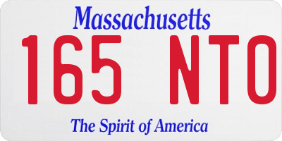 MA license plate 165NT0