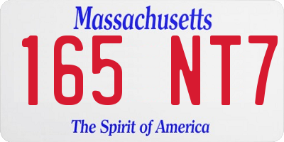 MA license plate 165NT7