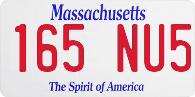MA license plate 165NU5