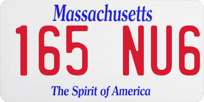 MA license plate 165NU6