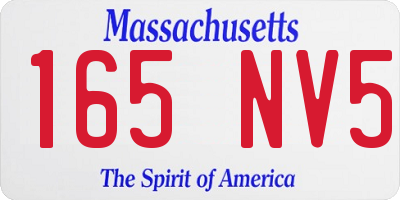 MA license plate 165NV5