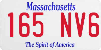 MA license plate 165NV6