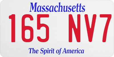 MA license plate 165NV7