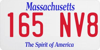 MA license plate 165NV8