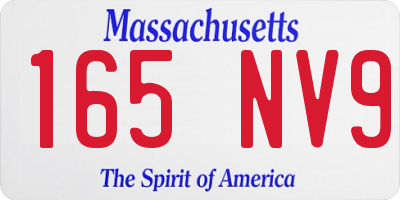 MA license plate 165NV9