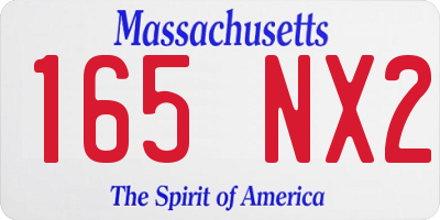 MA license plate 165NX2