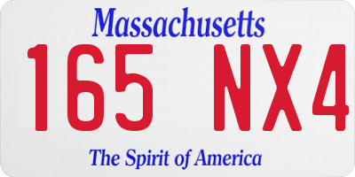 MA license plate 165NX4