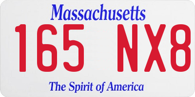 MA license plate 165NX8