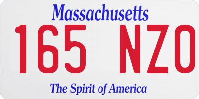 MA license plate 165NZ0