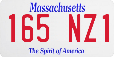 MA license plate 165NZ1