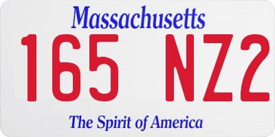 MA license plate 165NZ2