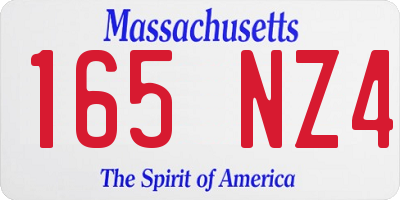 MA license plate 165NZ4
