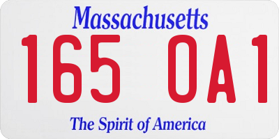MA license plate 165OA1