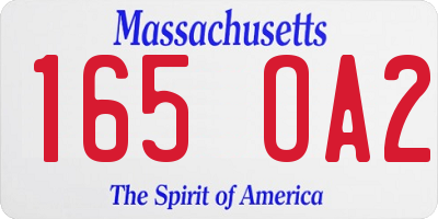 MA license plate 165OA2