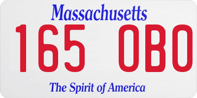 MA license plate 165OB0