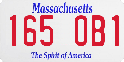 MA license plate 165OB1