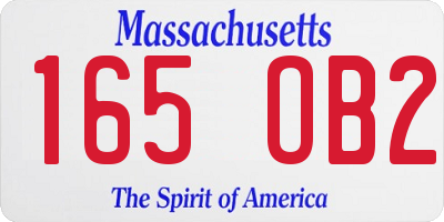 MA license plate 165OB2