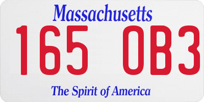 MA license plate 165OB3