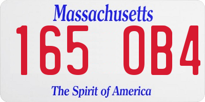 MA license plate 165OB4