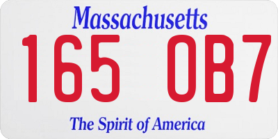 MA license plate 165OB7